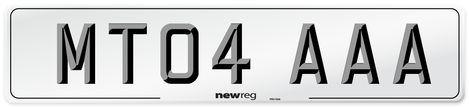 MT04 AAA Number Plate from New Reg